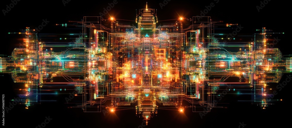 Fototapeta premium Abstract Digital Cityscape