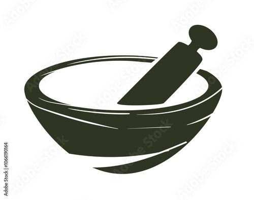 Minimalist Mortar and Pestle Illustration