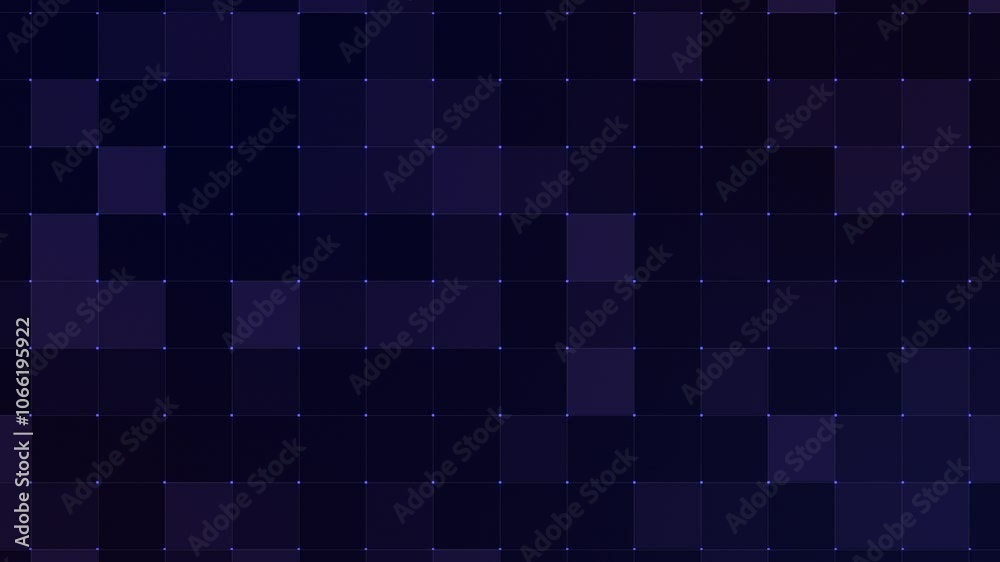 dark purple grid background technology,  Loop abstract motion background for technology, science, blueprint, or infographic concept