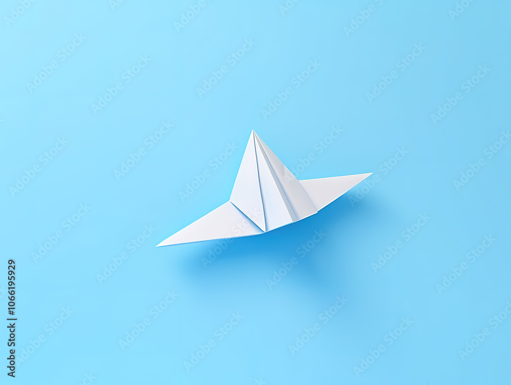 Paper Airplane and Travel Essentials on Blue, Representing the Perfect Vacation