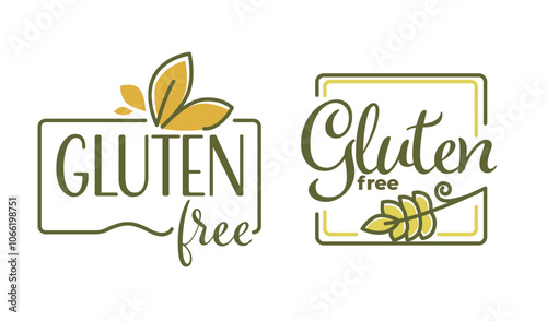 Gluten Free Organic Label vector