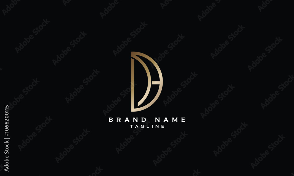 Obraz premium DA, AD, Abstract initial monogram letter alphabet logo design