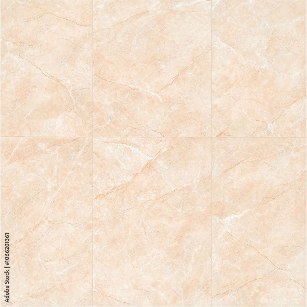 Obraz premium Closeup of light peach colored marble texture with white veins.