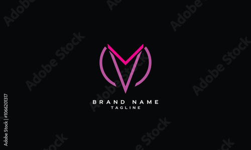 MV, VM, Abstract initial monogram letter alphabet logo design
