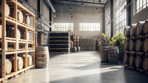 Barrel Storage in Industrial Building