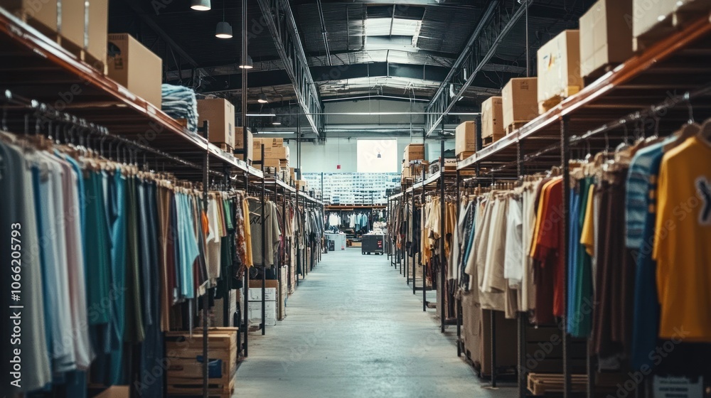 Obraz premium Clothing Warehouse Interior