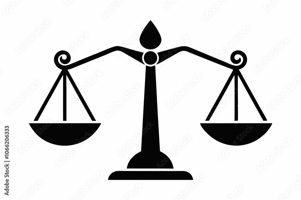 Scale icon, Balance symbol vector, judge scale silhouette vector Scale icon, Balance symbol vector, judge scale silhouette vector