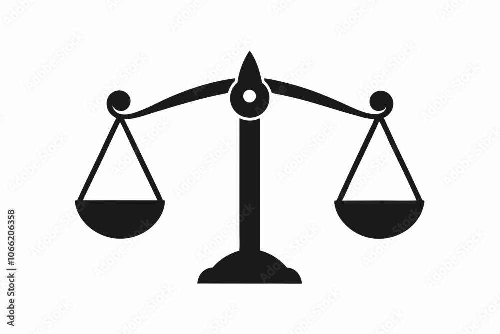 Scale icon, Balance symbol vector, judge scale silhouette vector Scale icon, Balance symbol vector, judge scale silhouette vector