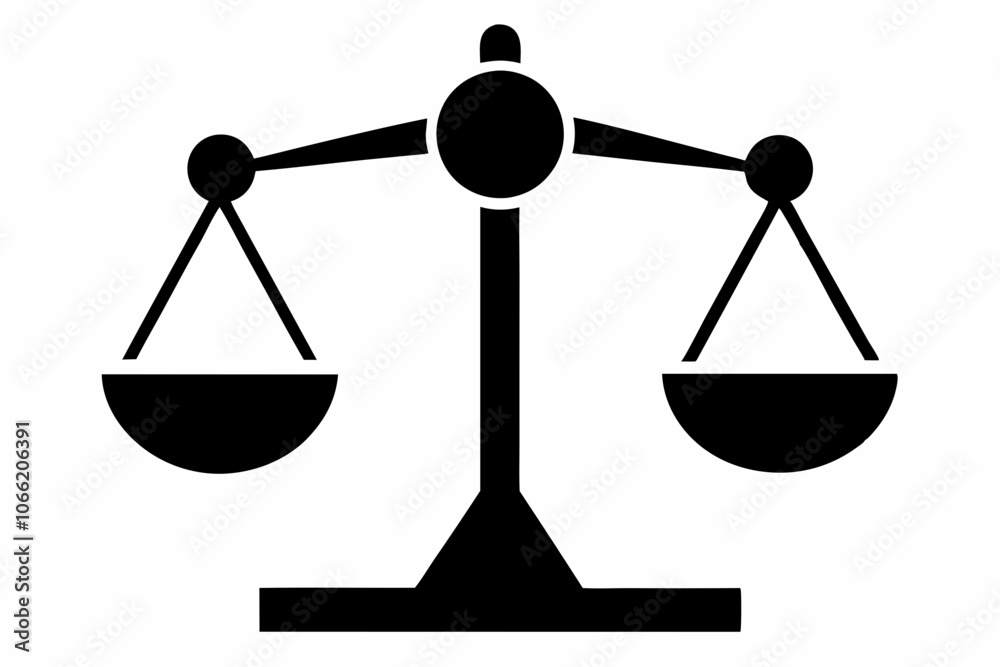 Scale icon, Balance symbol vector, judge scale silhouette vector Scale icon, Balance symbol vector, judge scale silhouette vector