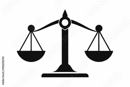 Scale icon, Balance symbol vector, judge scale silhouette vector