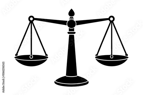 Scale icon, Balance symbol vector, judge scale silhouette vector