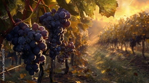 Wallpaper Mural Ripe grapes on the vine ready to be sold at the market. Torontodigital.ca