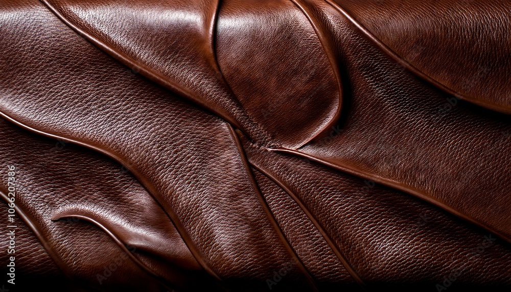 Obraz premium A close up of dark brown wrinkled leather. background, texture.