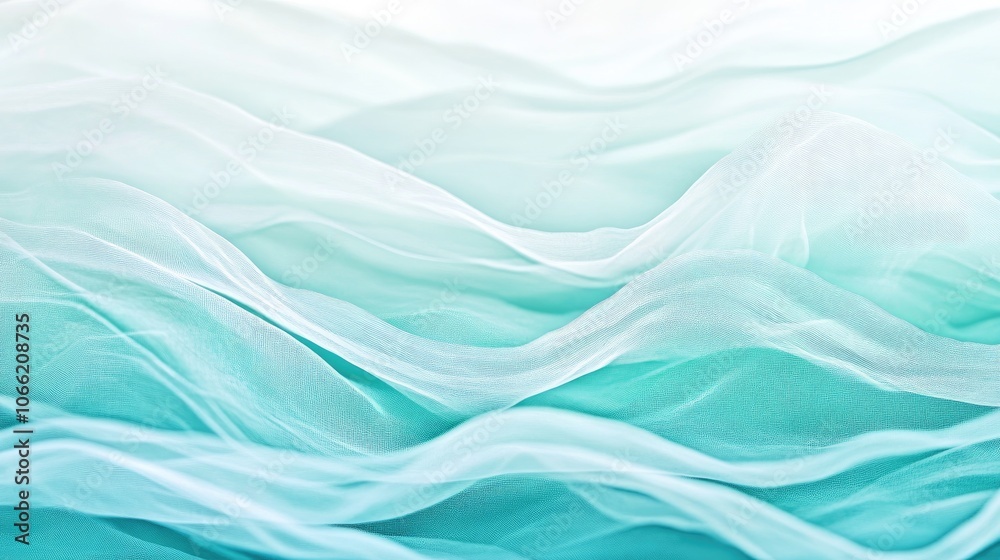Fototapeta premium Gentle Waves of Light in Soft Aqua Tones