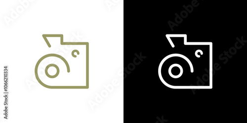 Camera icon line logo outline lens photo photography studio vector