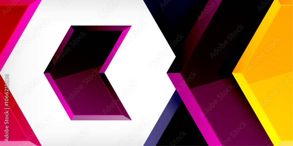 Vector 3d arrow techno design template