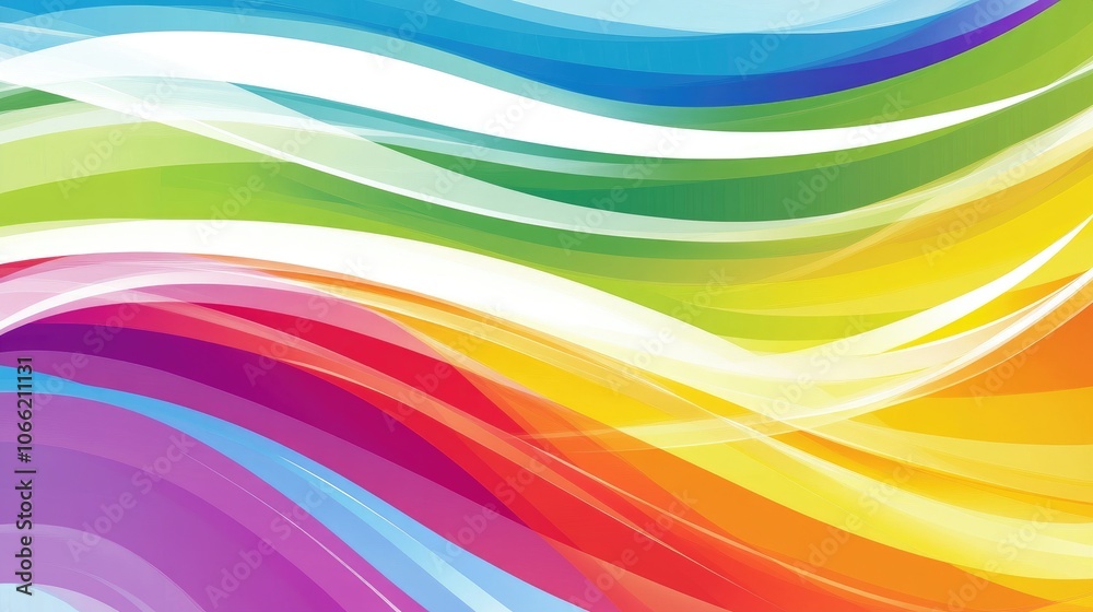 Obraz premium Vibrant Flowing Waves in Bright Colors