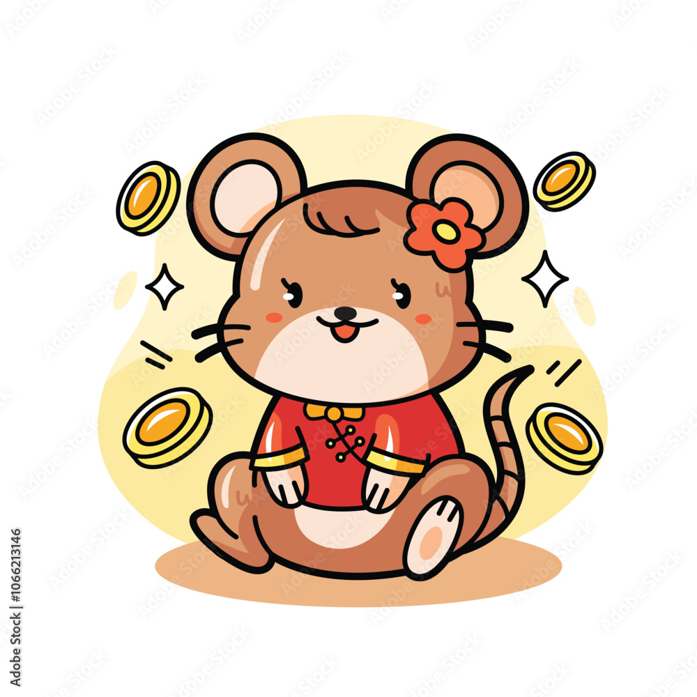 Obraz premium Chinese New Year with Rat Zodiac Sign