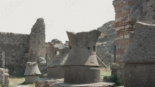 Ruins in destroyed city of Pompeii, Italy. photo