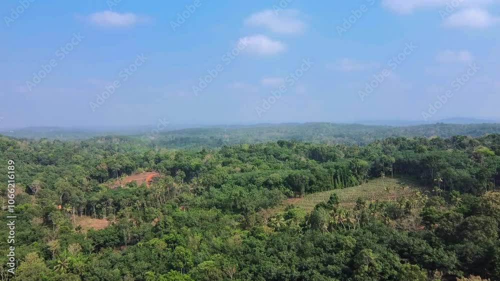 High angle view of Kerala Hill station, Agriculture land, Forest area, Mountains, Morning view, Kottayam High angle view of Kerala Hill station, Agriculture land, Forest area, Mountains, Morning view, Kottayam