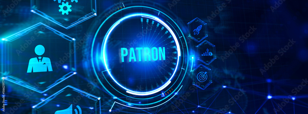 Patron and leader concept. Business, Technology, Internet and network concept. 3d illustration Patron and leader concept. Business, Technology, Internet and network concept. 3d illustration