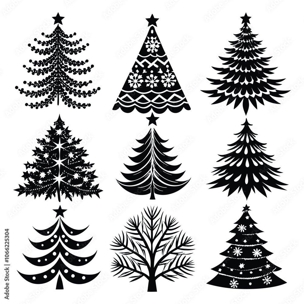 Obraz premium vector a set-of realistic christmas tree design