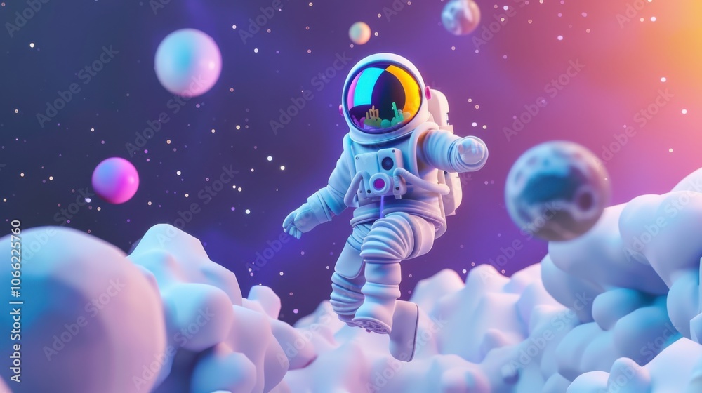 Explore the creative universe of a graphic designer as an astronaut in space Explore the creative universe of a graphic designer as an astronaut in space