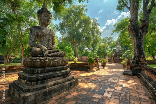 buddha statue in wat umong  chiang mai  travel thai temple in northern thailand  thailand  buddha photo