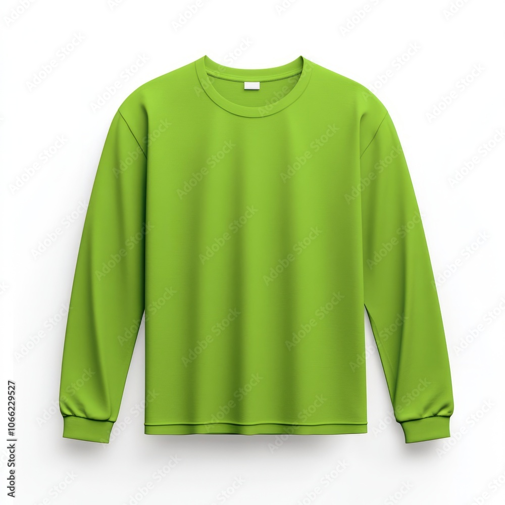 realistic high quality lime long sleeve shirt mockup isolated realistic high quality lime long sleeve shirt mockup isolated
