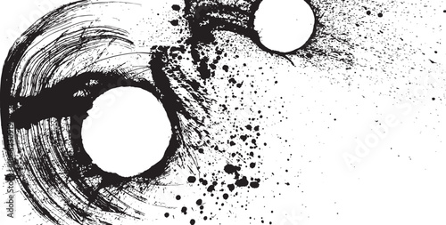 墨の円　手書きの毛筆イラスト