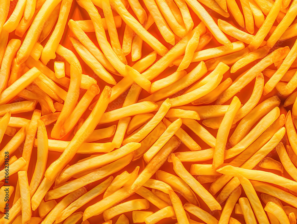 Fried French Fries Closeup: Crispy Junk Food Texture Fried French Fries Closeup: Crispy Junk Food Texture