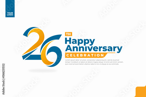 Number 26 logo icon design, 26th birthday logo number, anniversary 26