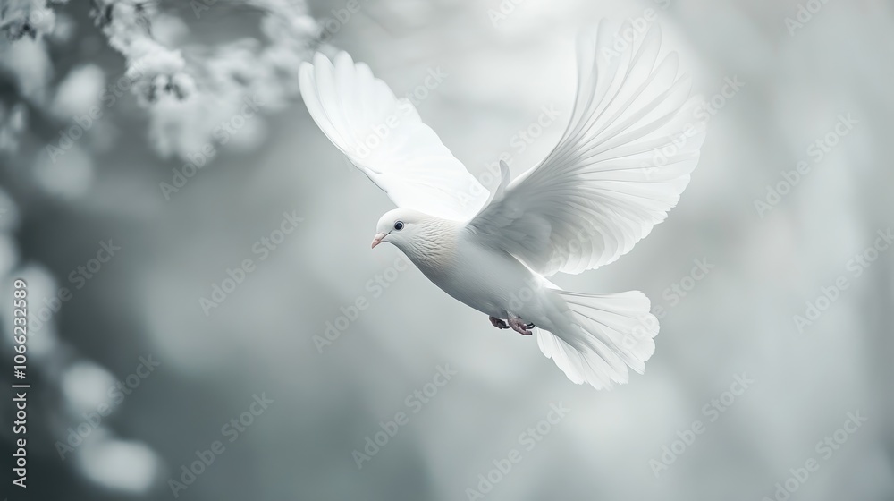 Naklejka premium white bird flying