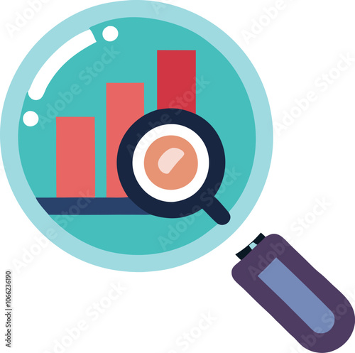 Illustration search stock icon with white background