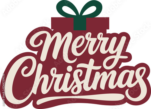merry christmas lettering with red background