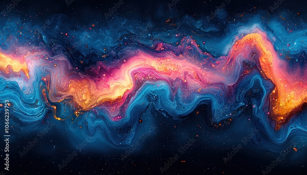 Abstract Cosmic Swirls with Glittering Stars Abstract Cosmic Swirls with Glittering Stars