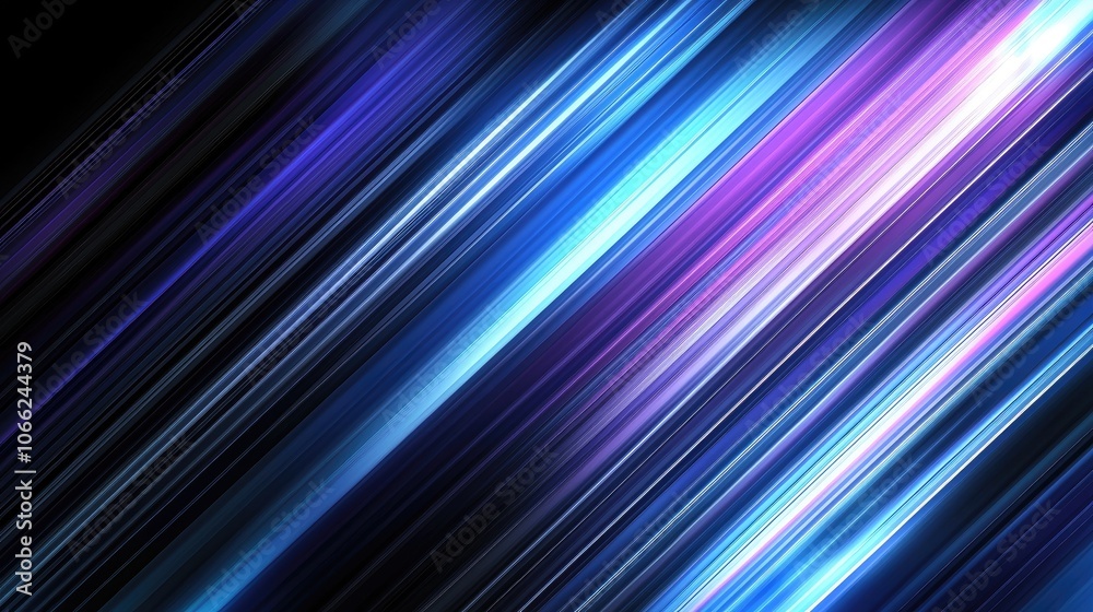 Dynamic abstract background with vibrant light streaks in shades of blue and purple.
