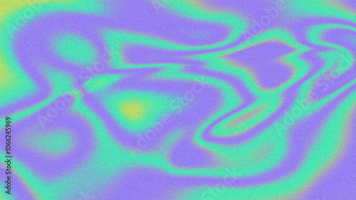 A vibrant abstract image with swirling, wavy patterns in pastel shades of purple, green, and yellow, creating a dreamy, fluid effect.