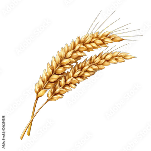 Isolated Wheat Ear Perfect for Agricultural Illustrations