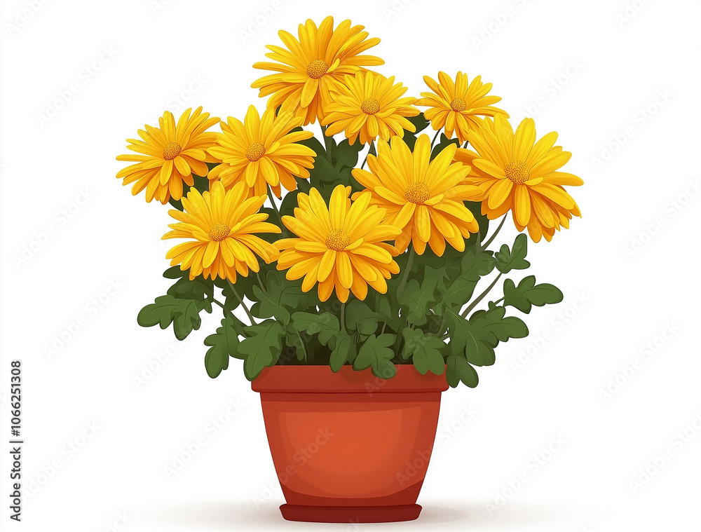 Yellow chrysanthemum potted plant, adding a touch of autumn to your home. Yellow chrysanthemum potted plant, adding a touch of autumn to your home.
