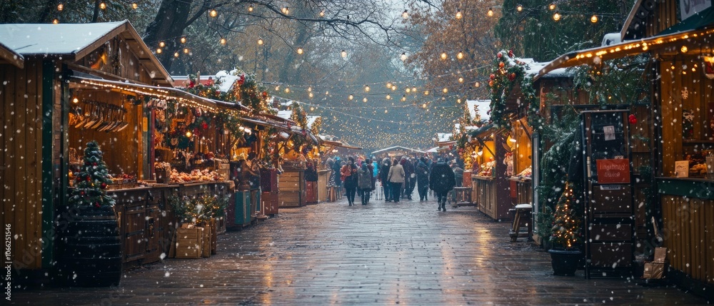 Fototapeta premium Festive Winter Autumn Market Celebrating Christmas and Thanksgiving