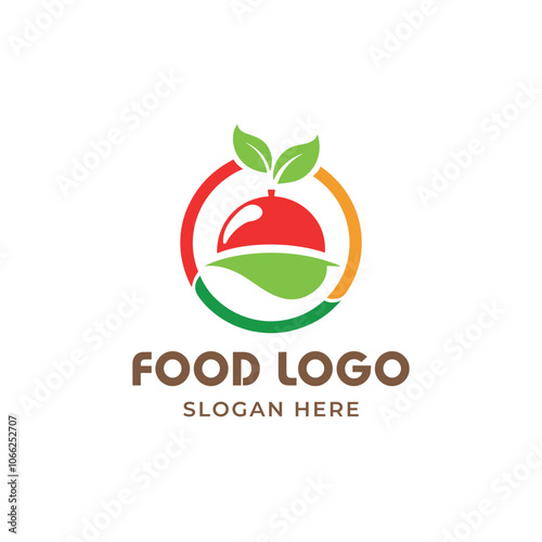 Hand draw healthy food logo design