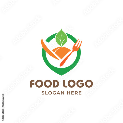 Hand draw healthy food logo design