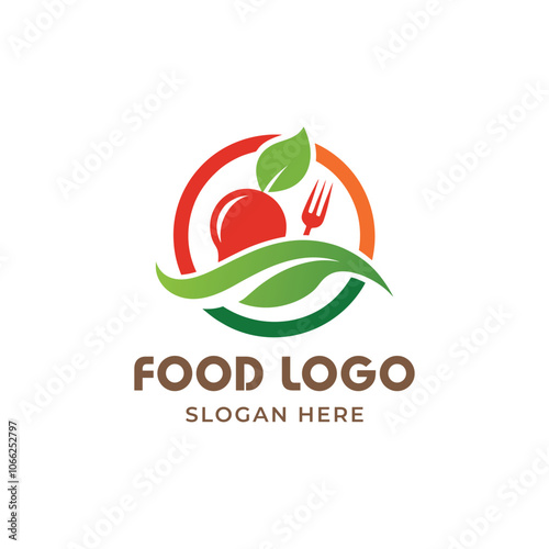 Hand draw healthy food logo design