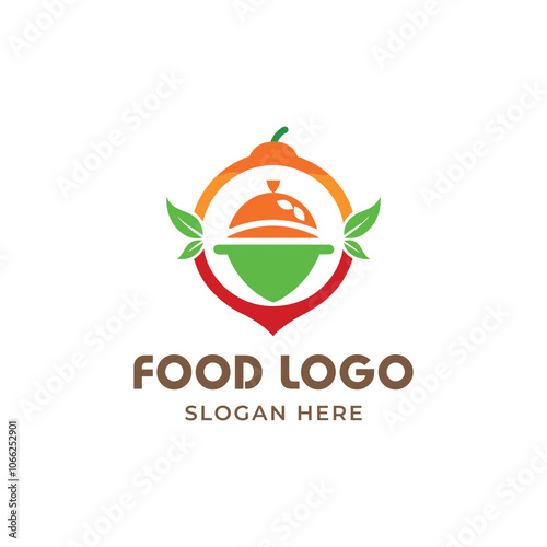 Hand draw healthy food logo design