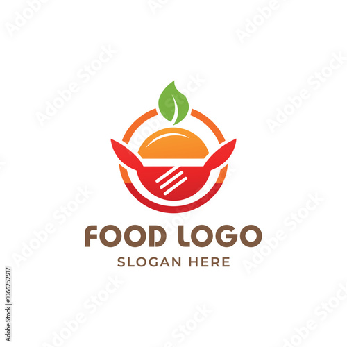 Hand draw healthy food logo design
