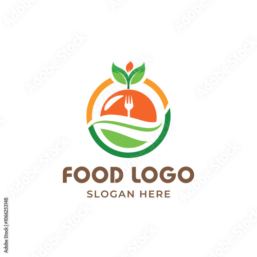 Hand draw healthy food logo design