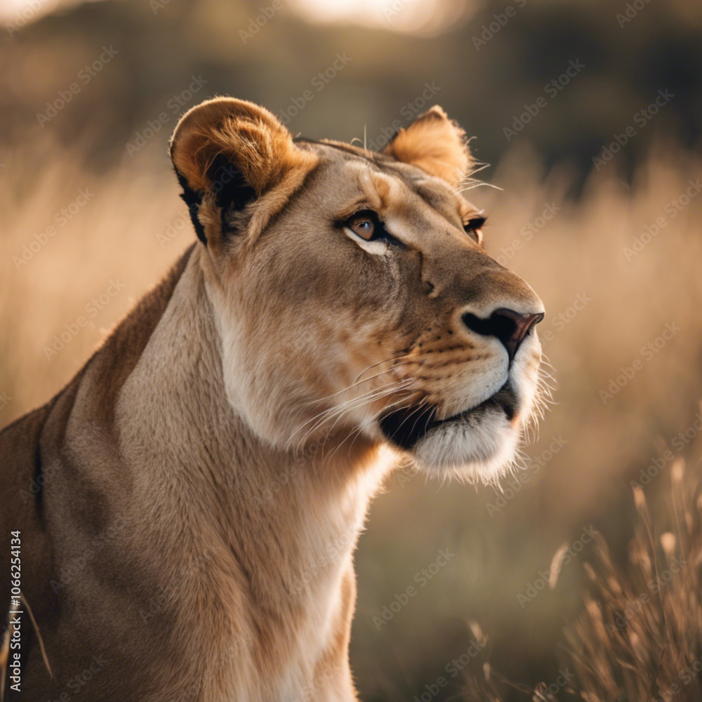 Obraz premium Lioness Photograph Closeup