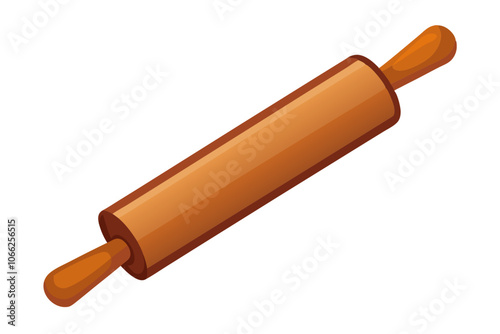 Wooden rolling pin vector illustration 
