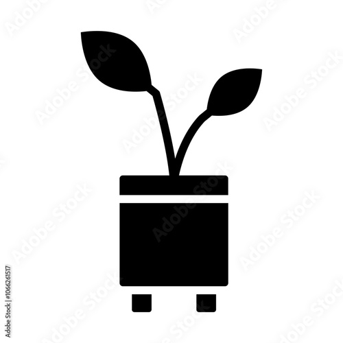 Seeds Flowerpot solid icon
